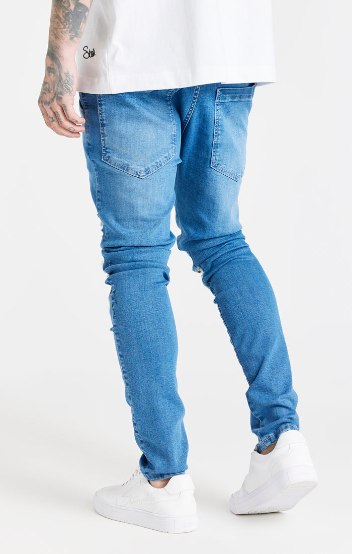 Blue Distressed Basic Cut Jean (2)