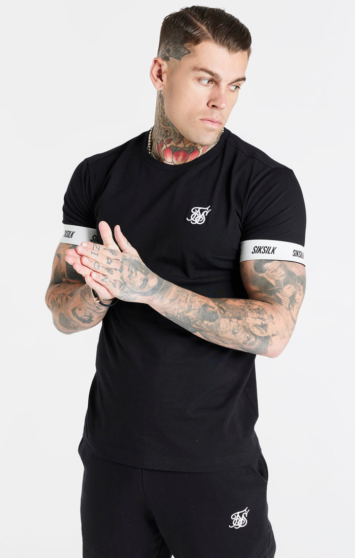 SikSilk T-Shirt mit geradem Saum aus Funktionsstoff – Schwarz (6)