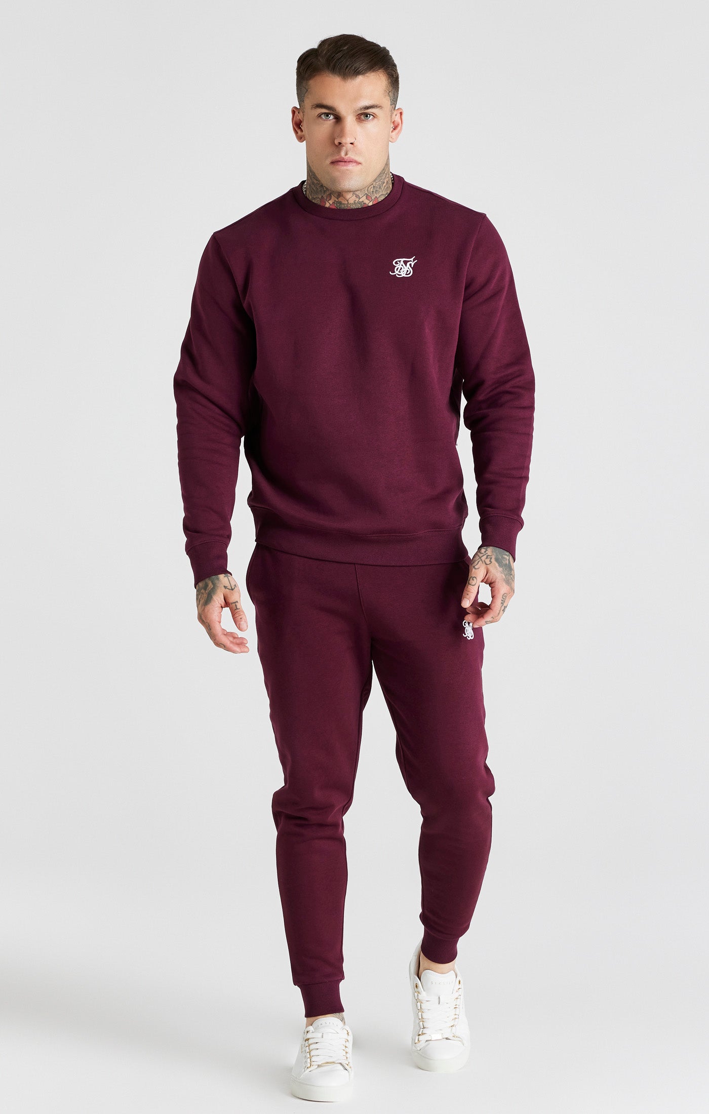 Burgunderfarbenes Essential Sweatshirt (2)