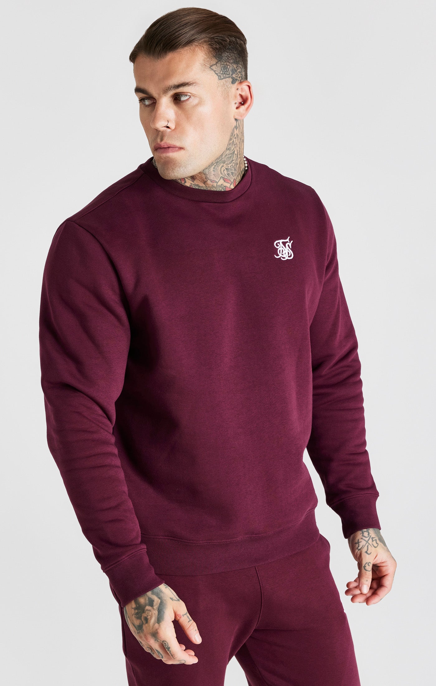 Burgunderfarbenes Essential Sweatshirt (5)