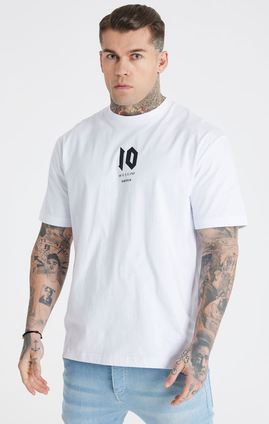 Messi X SikSilk Oversized-T-Shirt mit Logo - Weiß