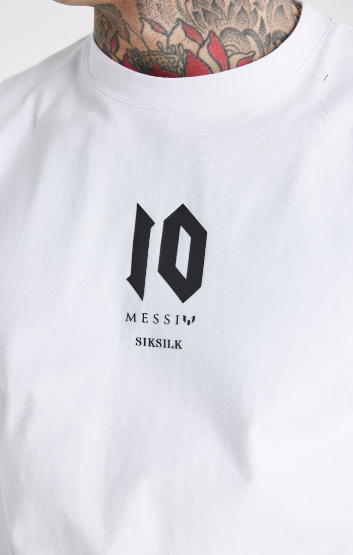 Messi X SikSilk Oversized-T-Shirt mit Logo - Weiß (1)