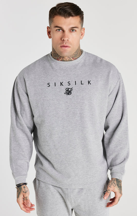 SikSilk Essential Gerippter Sweater mit langen Ärmeln - Grau meliert