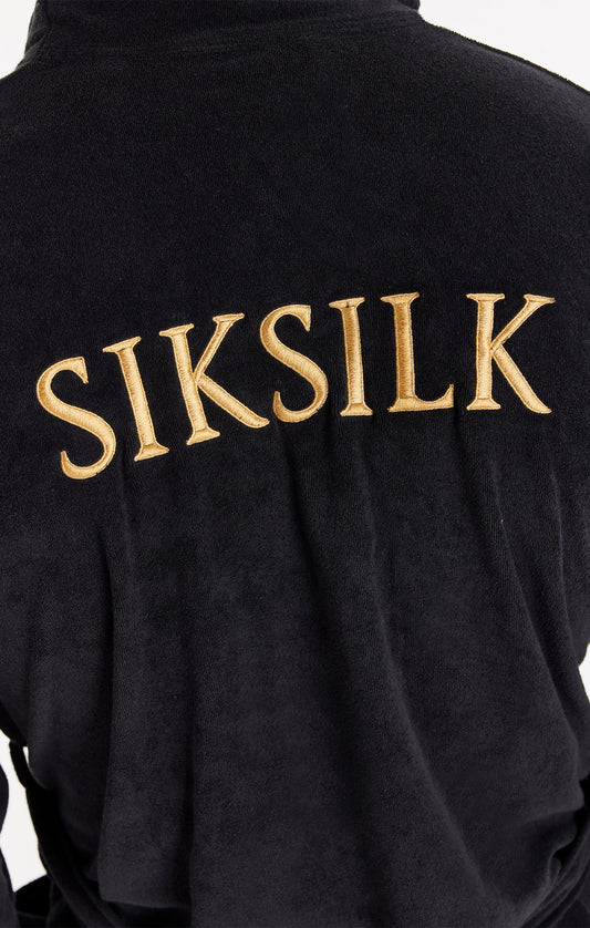 SikSilk Bademantel mit Logo – Schwarz