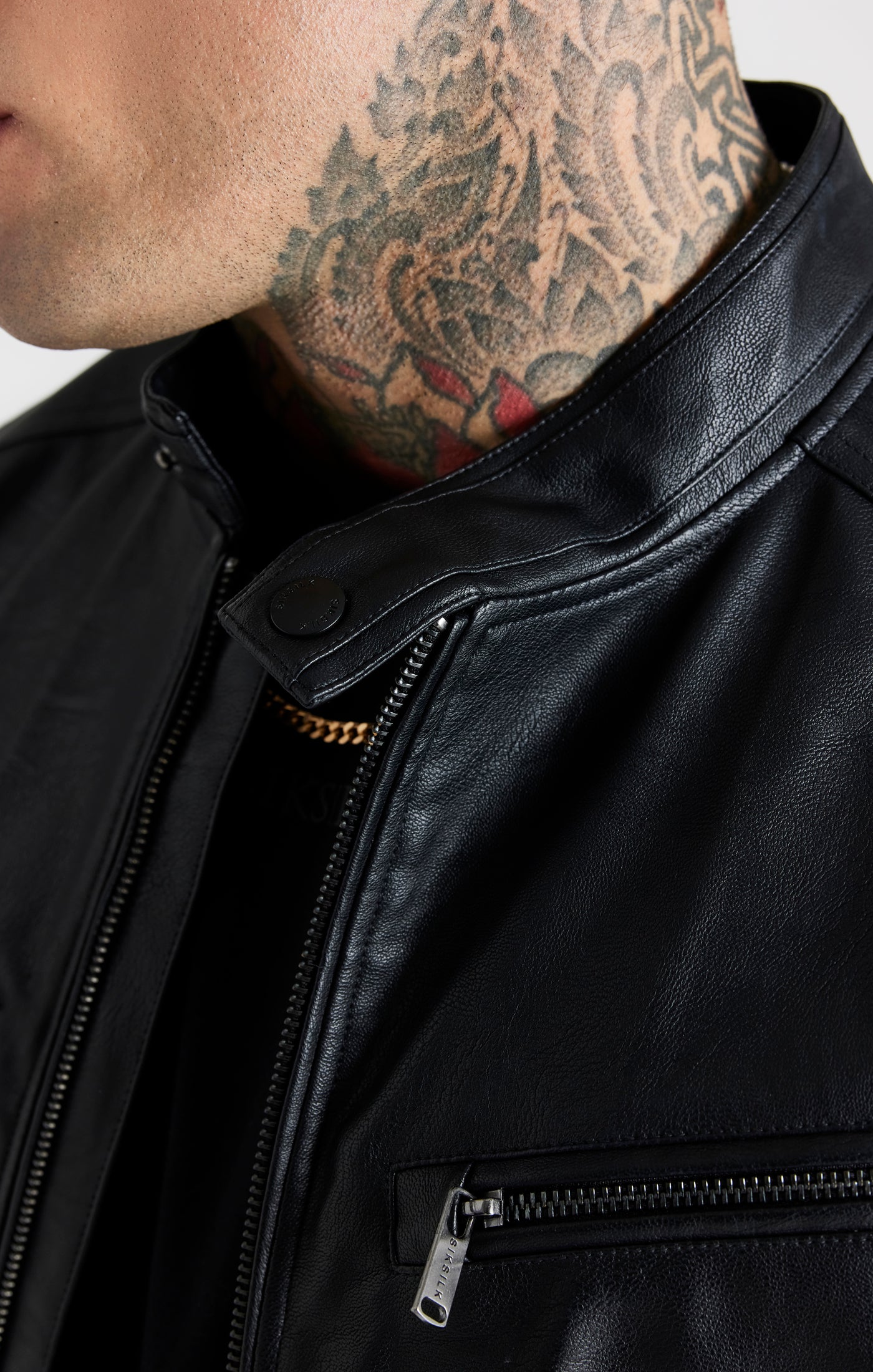 Black Stand Collar Jacket (1)