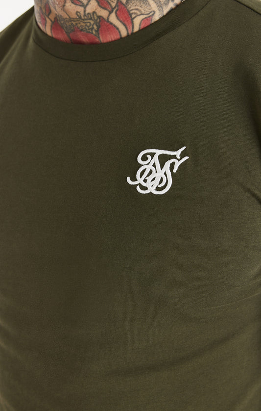 SikSilk Gym-T-Shirt mit kurzen Ärmeln - Khaki