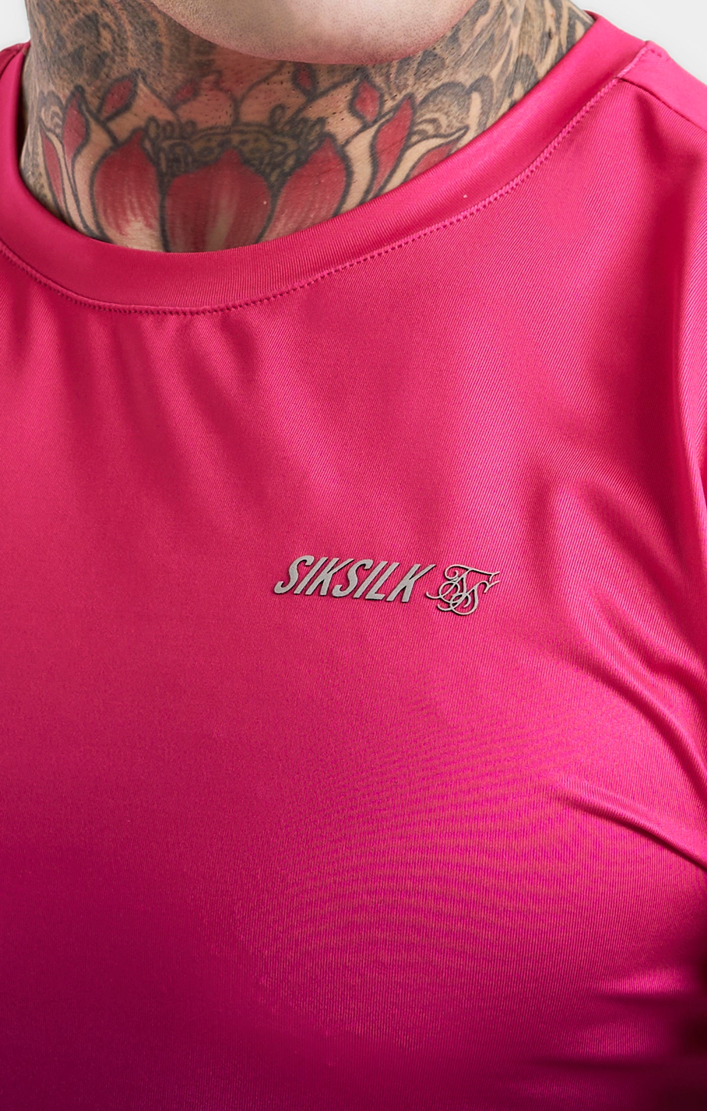 Rosa Fade Sports Muskelfitness T Shirt (1)