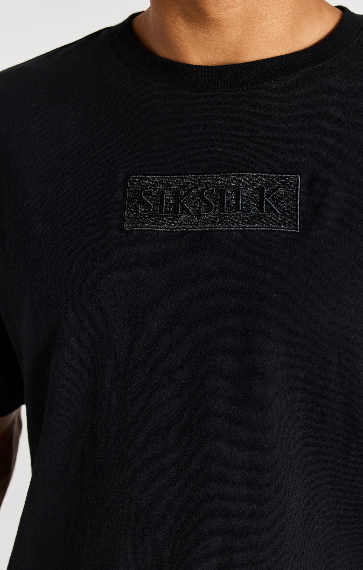 SikSilk Essential Oversized-T-Shirt mit kurzen Ärmeln - Schwarz (8)