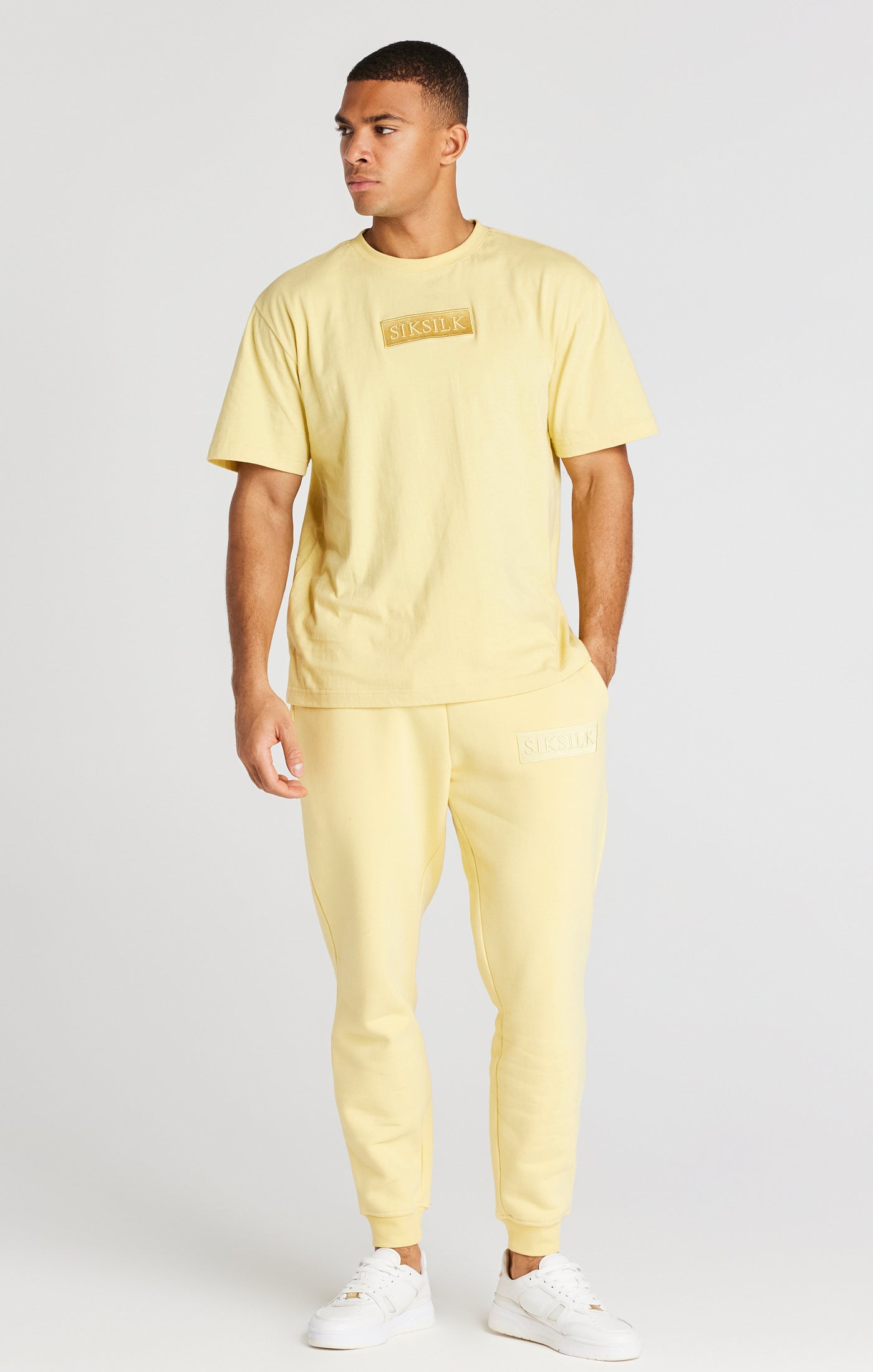 SikSilk Essential Oversized-T-Shirt mit kurzen Ärmeln - Gelb (3)