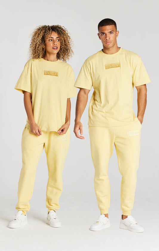 SikSilk Essential Oversized-T-Shirt mit kurzen Ärmeln - Gelb