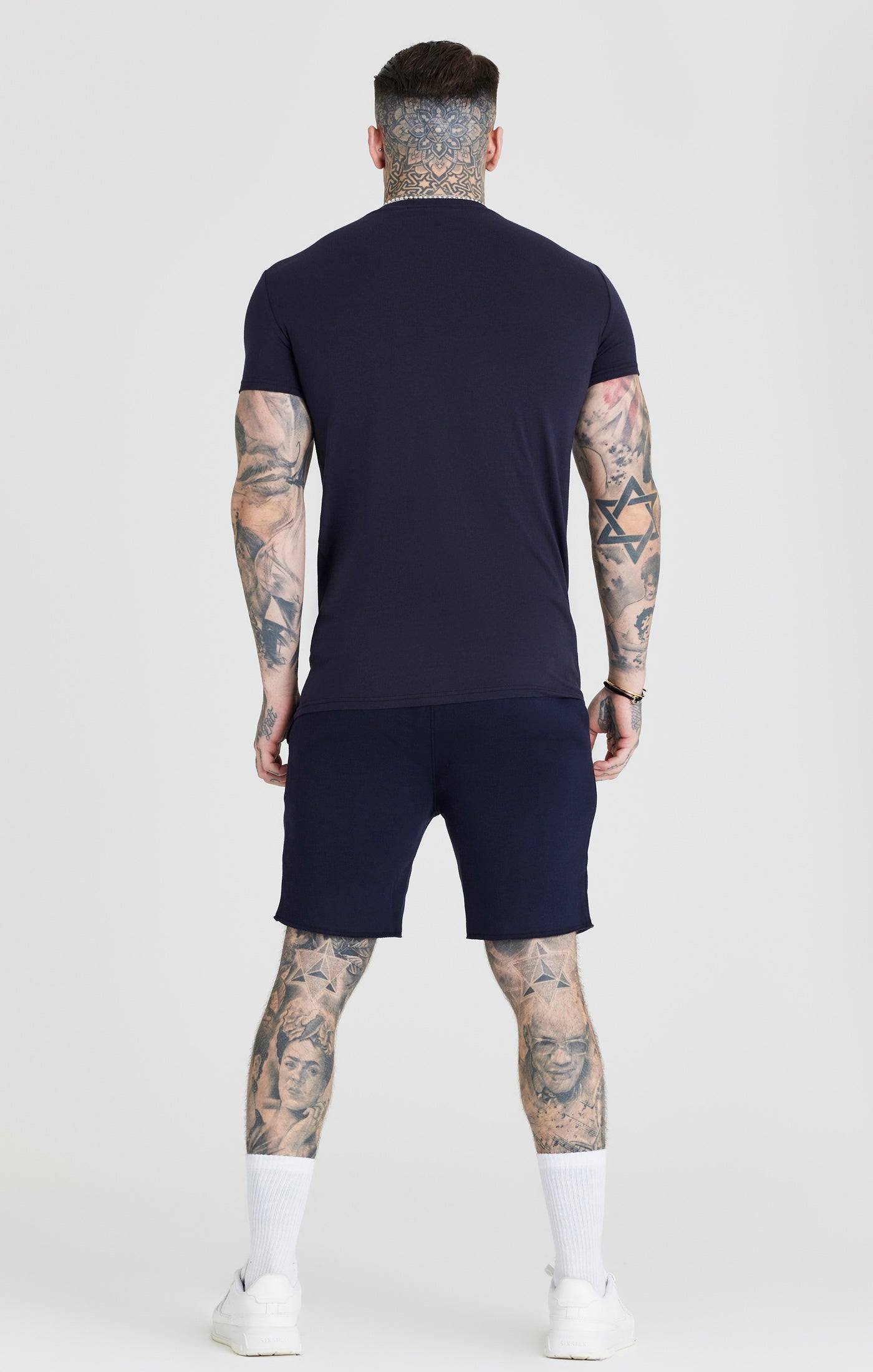 SikSilk Varsity-Gym-T-Shirt mit kurzen Ärmeln – Marineblau (3)