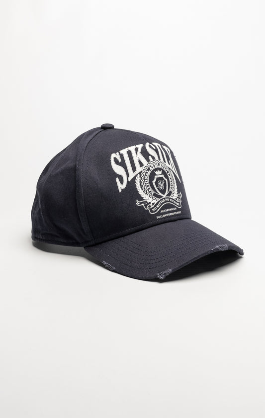 SikSilk Retro Trucker Cap aus Baumwolle im Used-Look – Marineblau