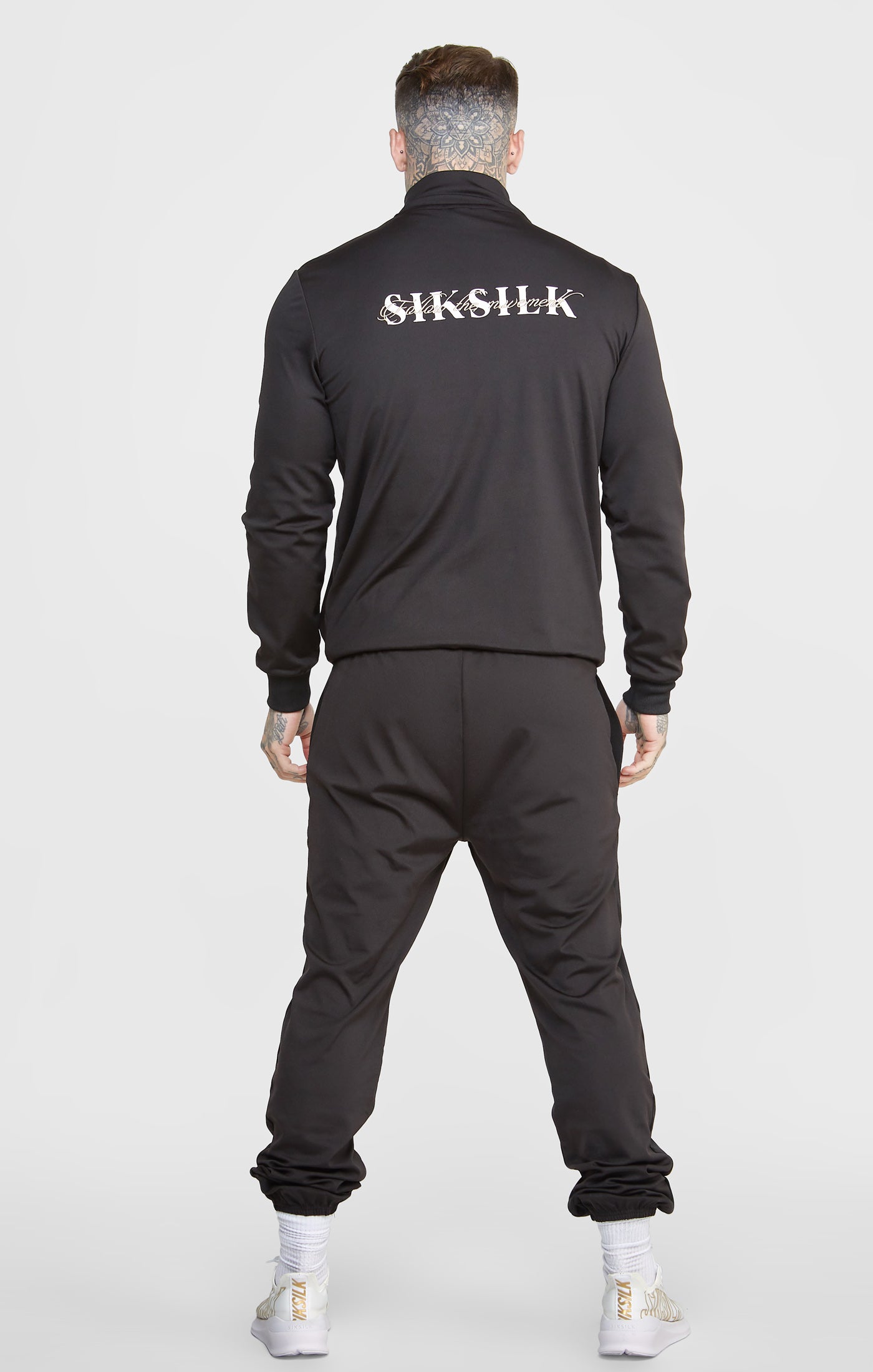 SikSilk Jacke mit Bereich mit Trichterausschnitt und Reißverschluss – Schwarz (4)