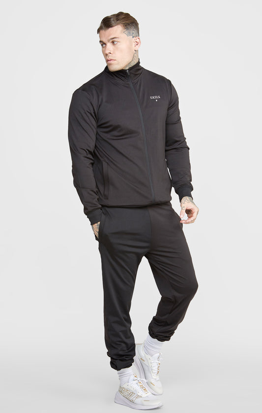 SikSilk Jacke mit Bereich mit Trichterausschnitt und Reißverschluss – Schwarz
