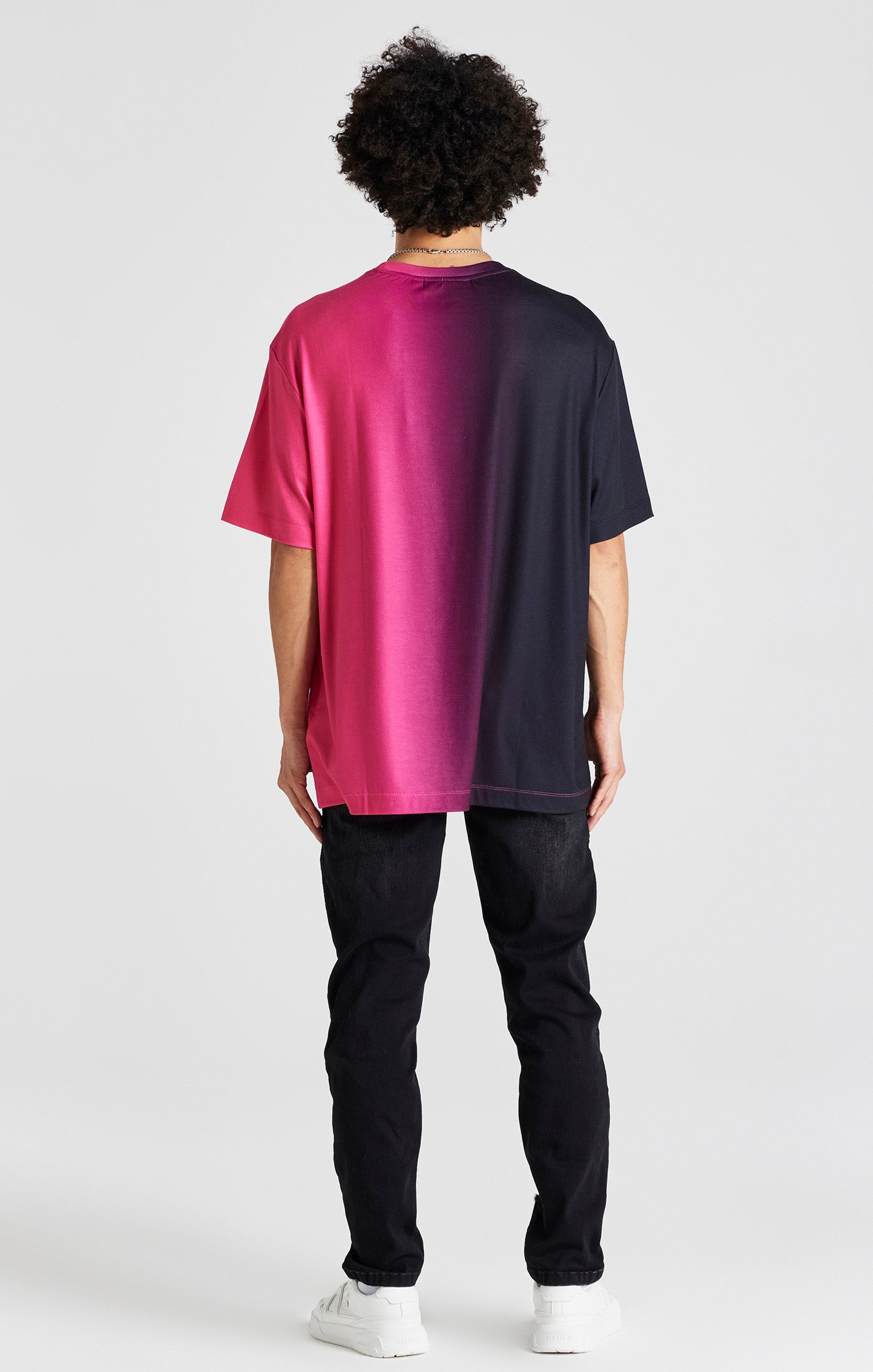 Black Print Oversized Short Sleeve T-Shirt (6)