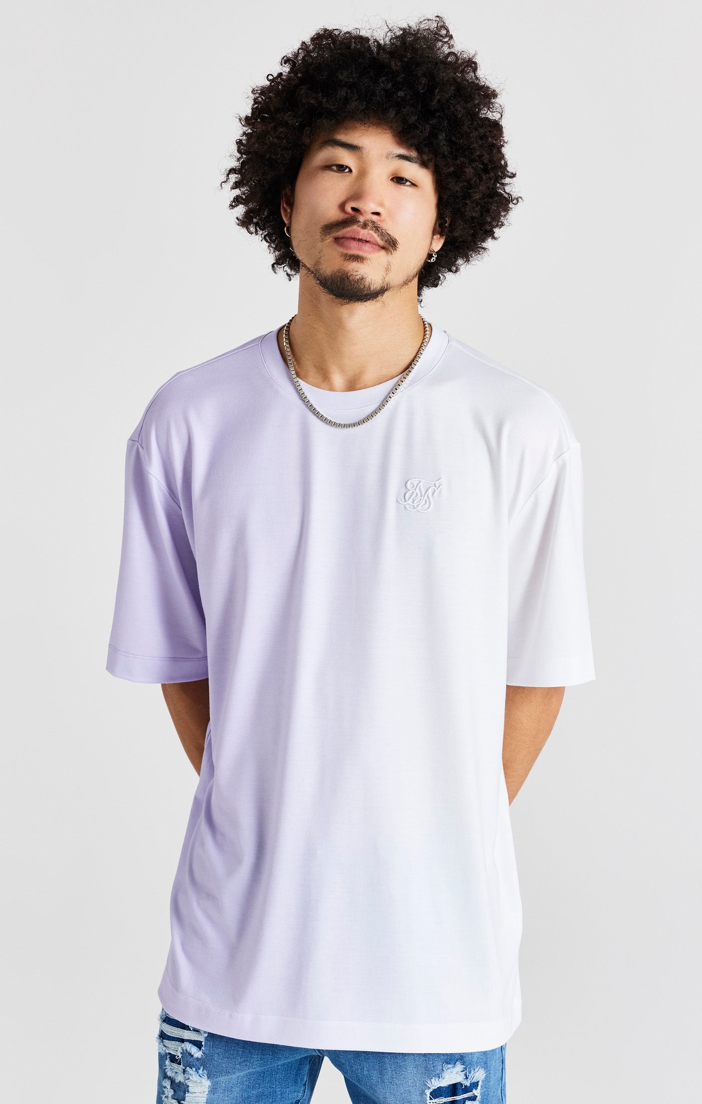 Purple Print Oversized Short Sleeve T-Shirt (4)