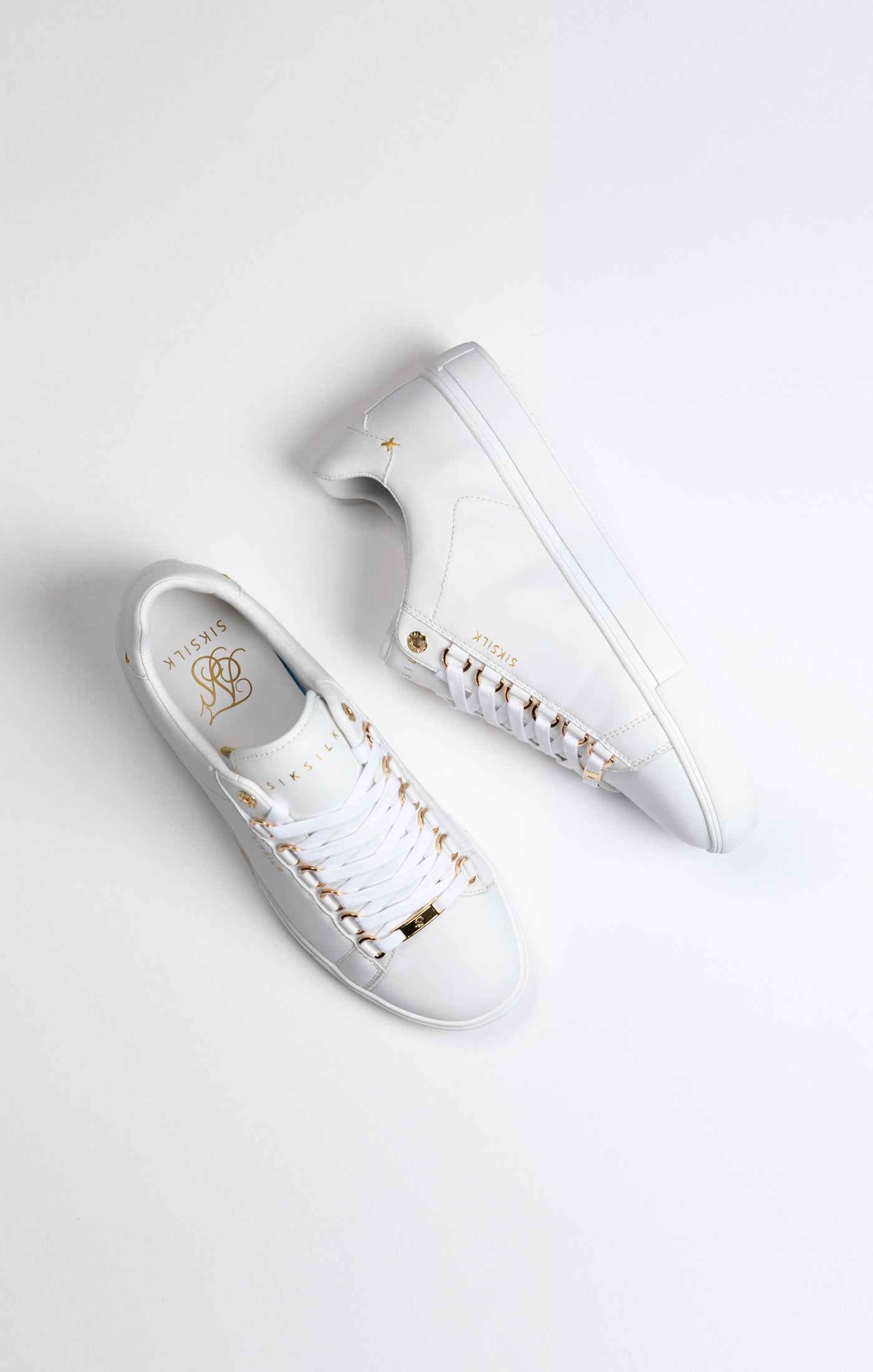 SikSilk Barra Sneaker - Weiß, Weiß &amp; Gold (9)