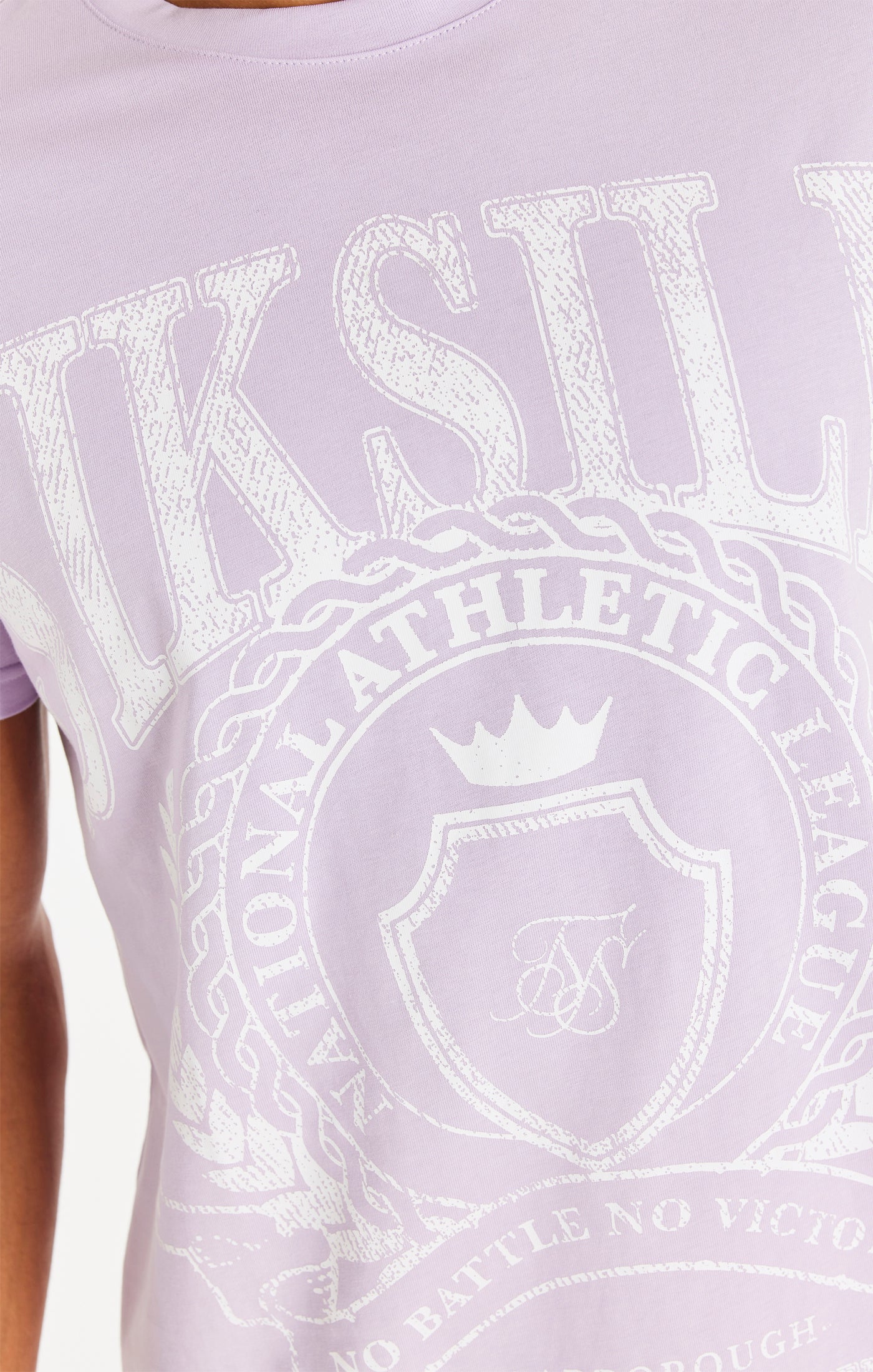 SikSilk Varsity-T-Shirt mit kantiger Passform – Lila (1)