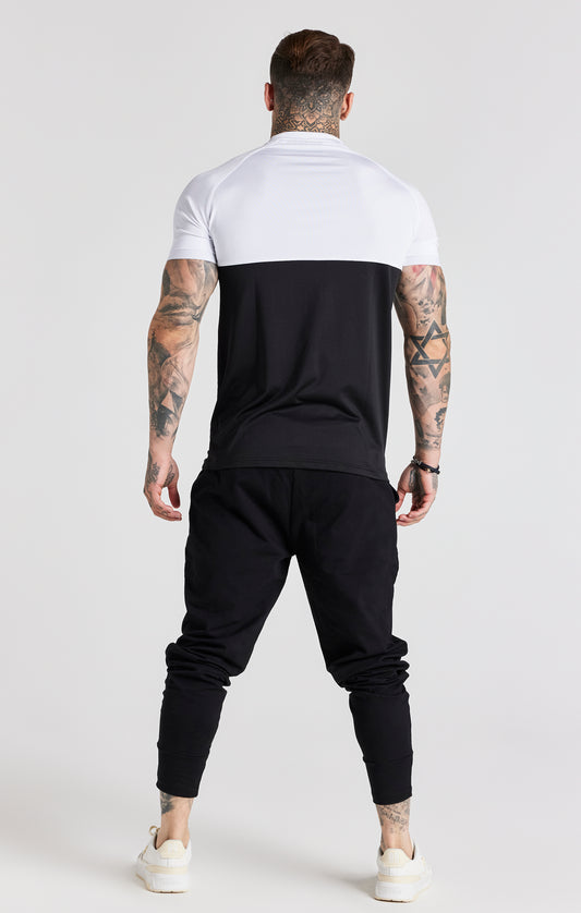 Black Retro Elasticated Cuff T-Shirt
