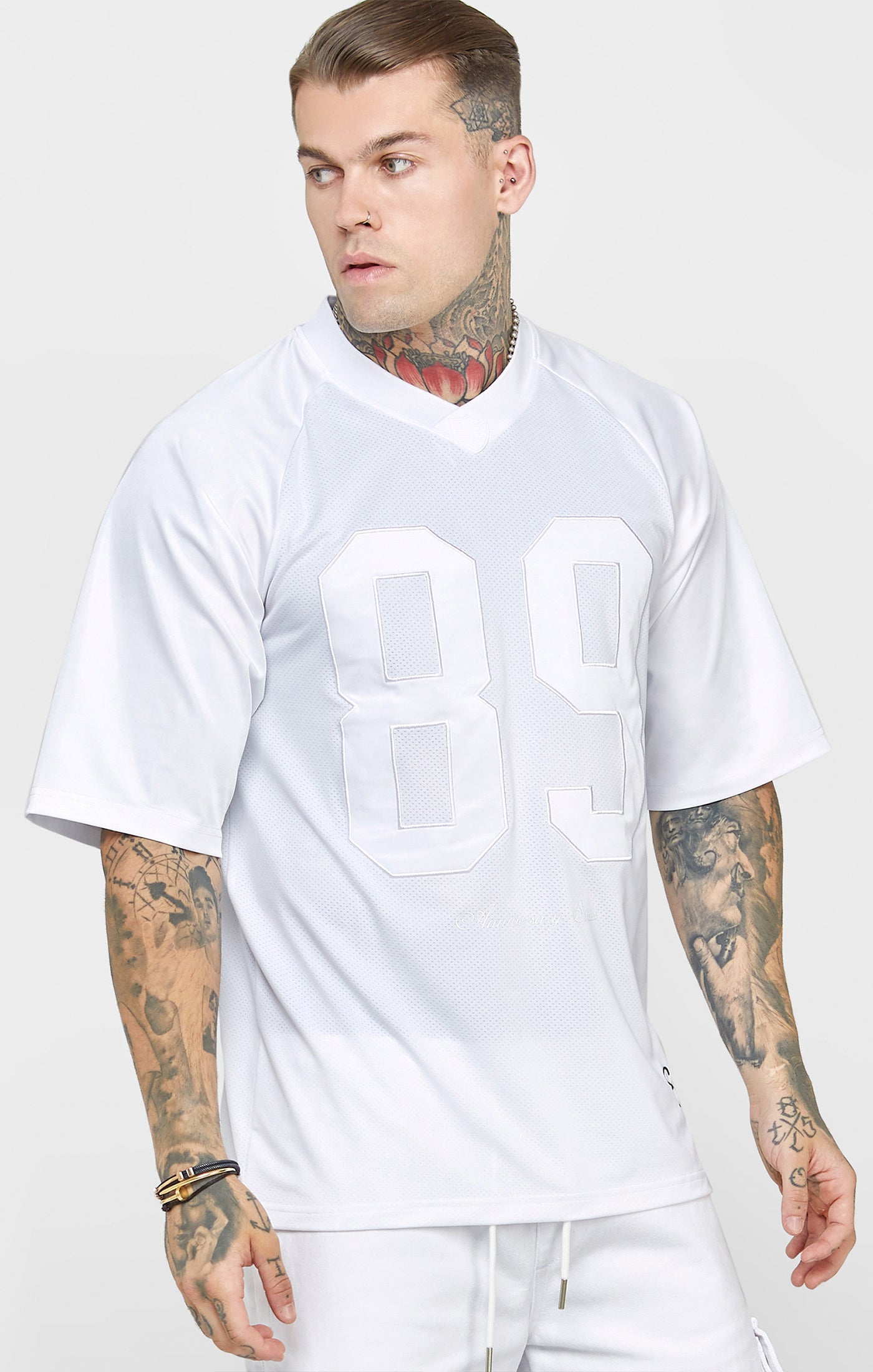 Weißes Retro T-Shirt in Übergröße