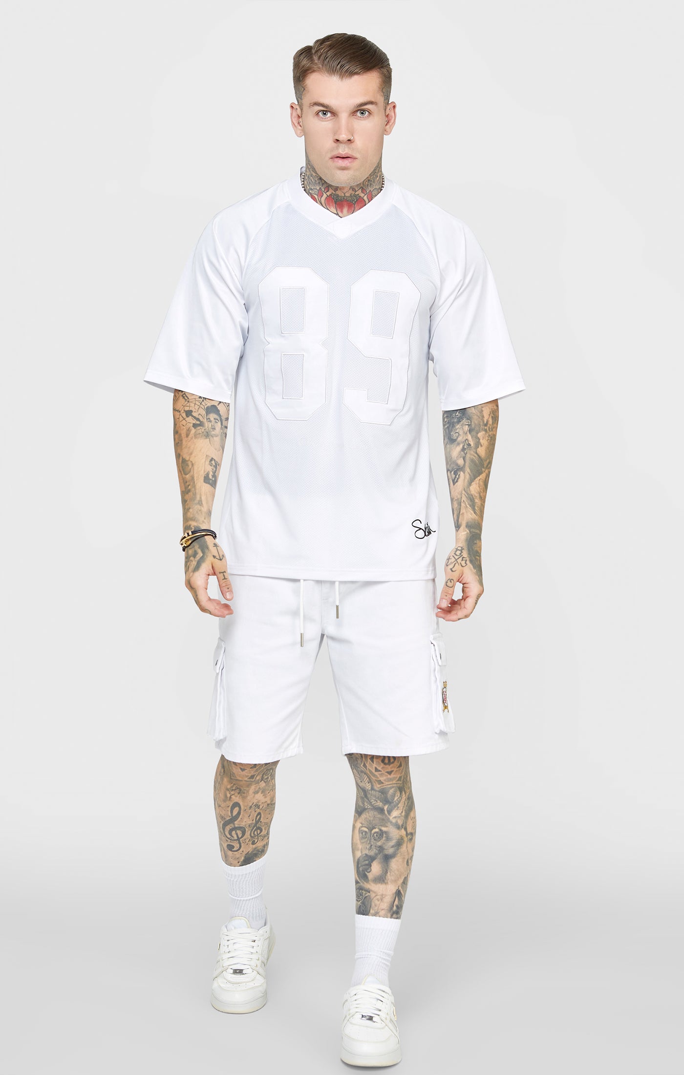 Weißes Retro T-Shirt in Übergröße (2)