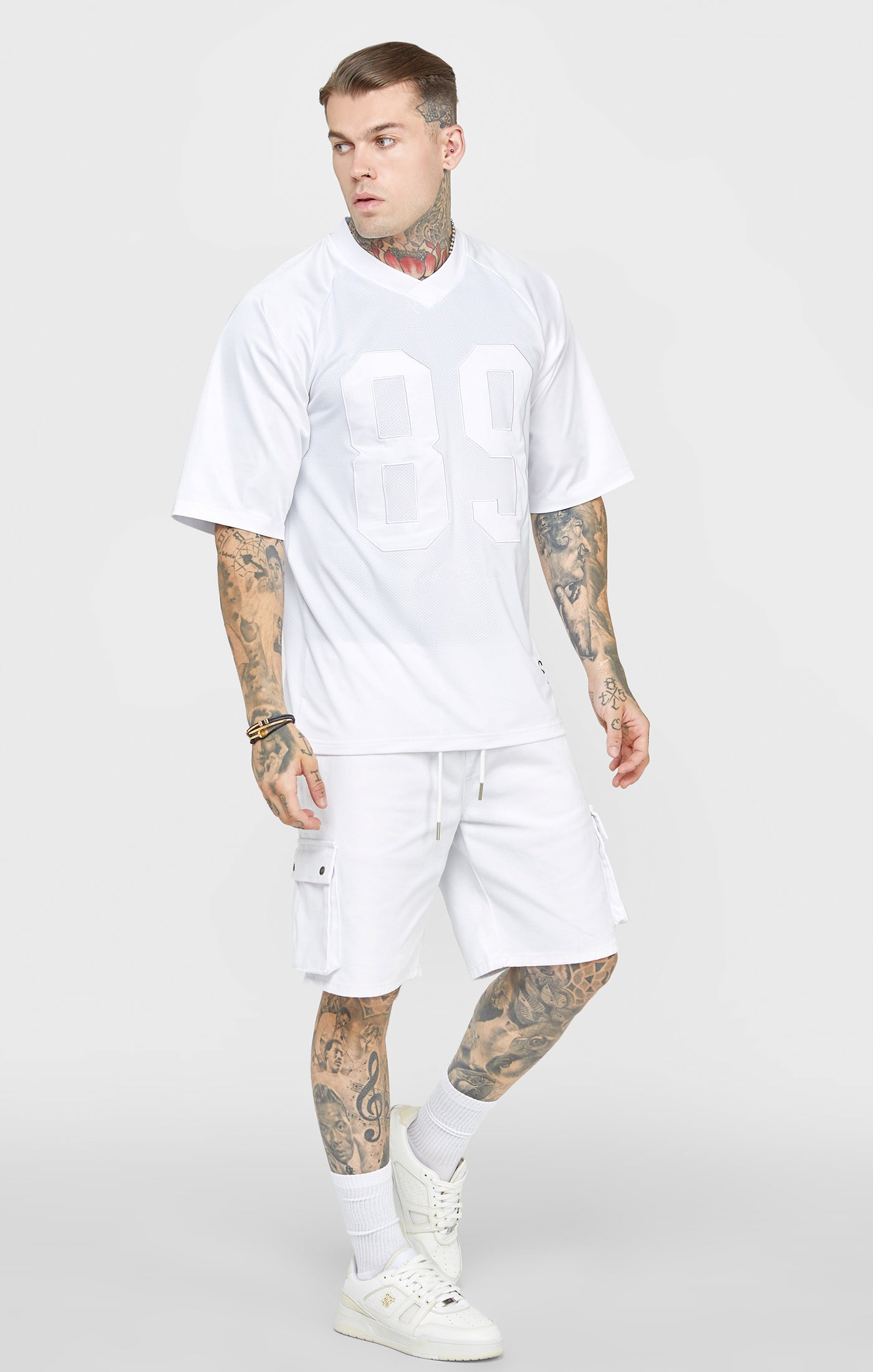 Weißes Retro T-Shirt in Übergröße (3)