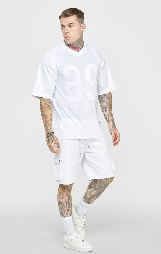 Weißes Retro T-Shirt in Übergröße
