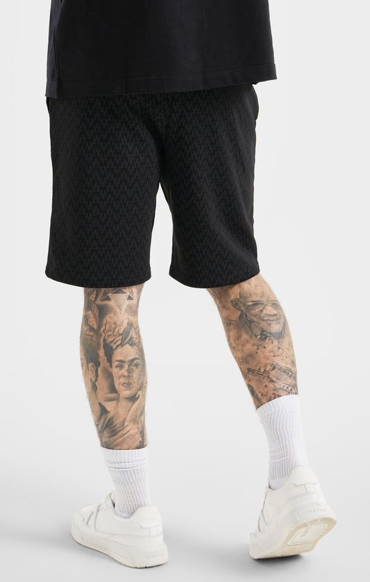 Messi x SikSilk Schwarze Shorts mit Monogramm Print