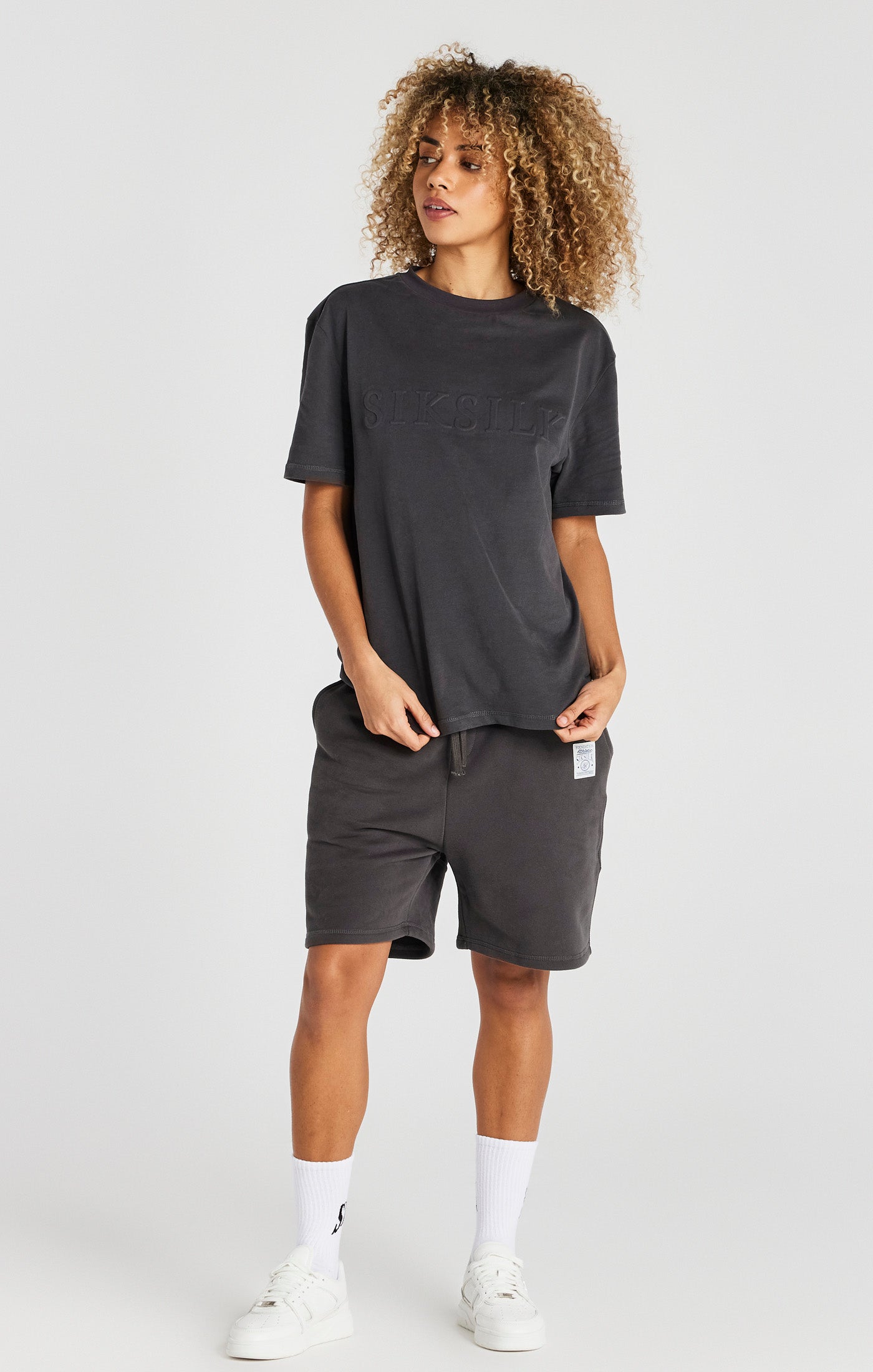 Black Embossed Relaxed Fit T-Shirt (2)