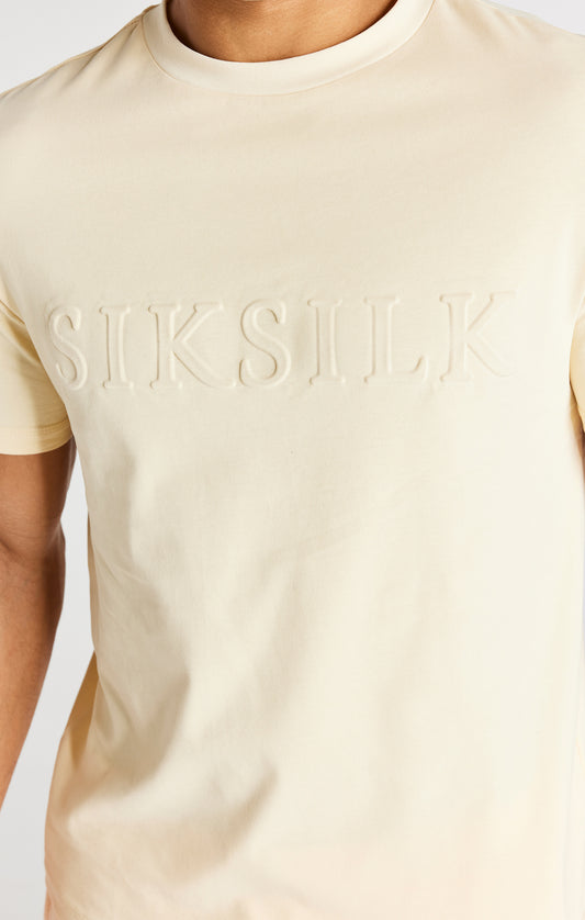 SikSilk Foundation T-Shirt mit Prägung – Naturweiß