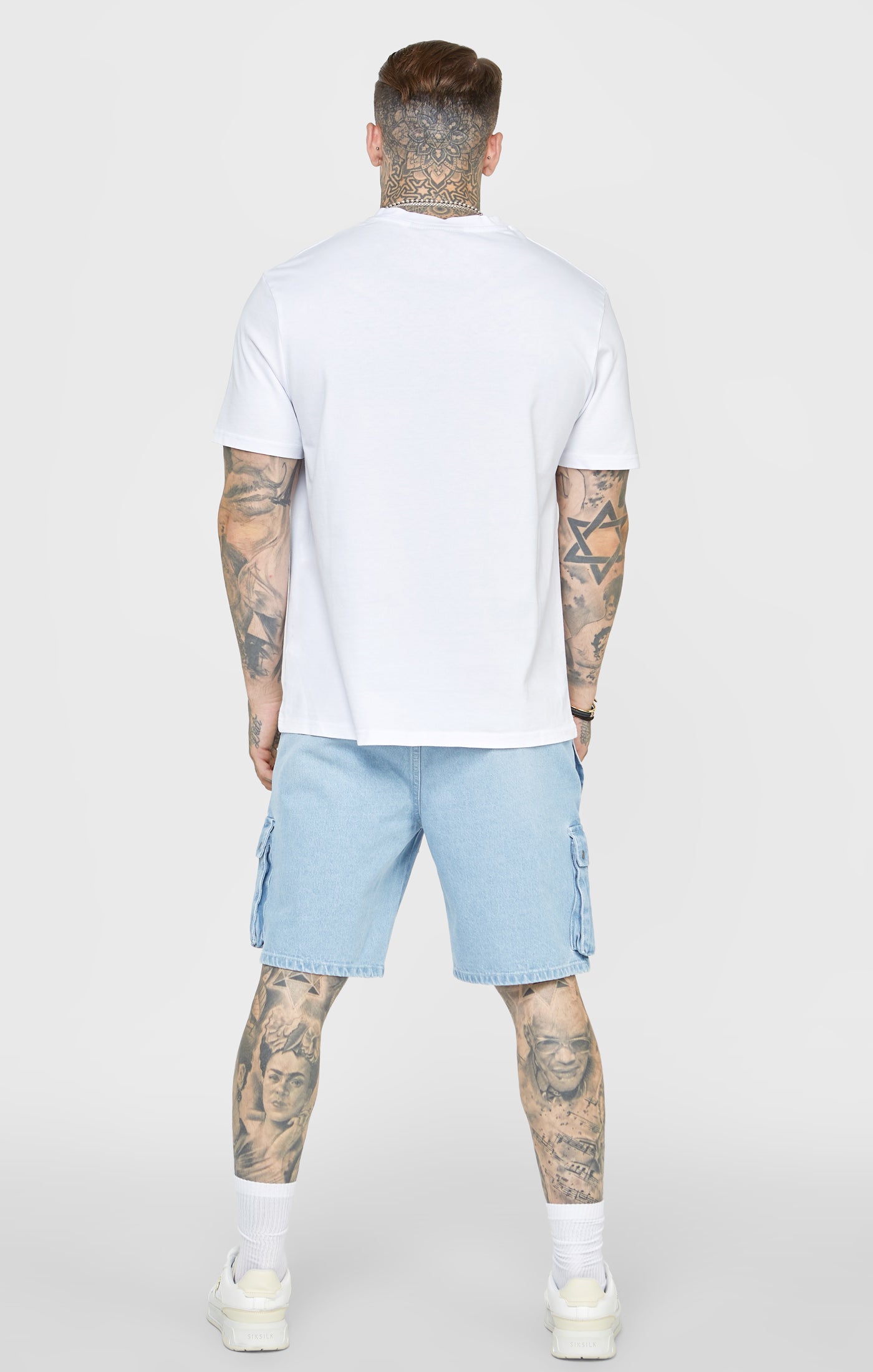 Blaue Denim-Shorts mit Gummizug an der Taille (4)