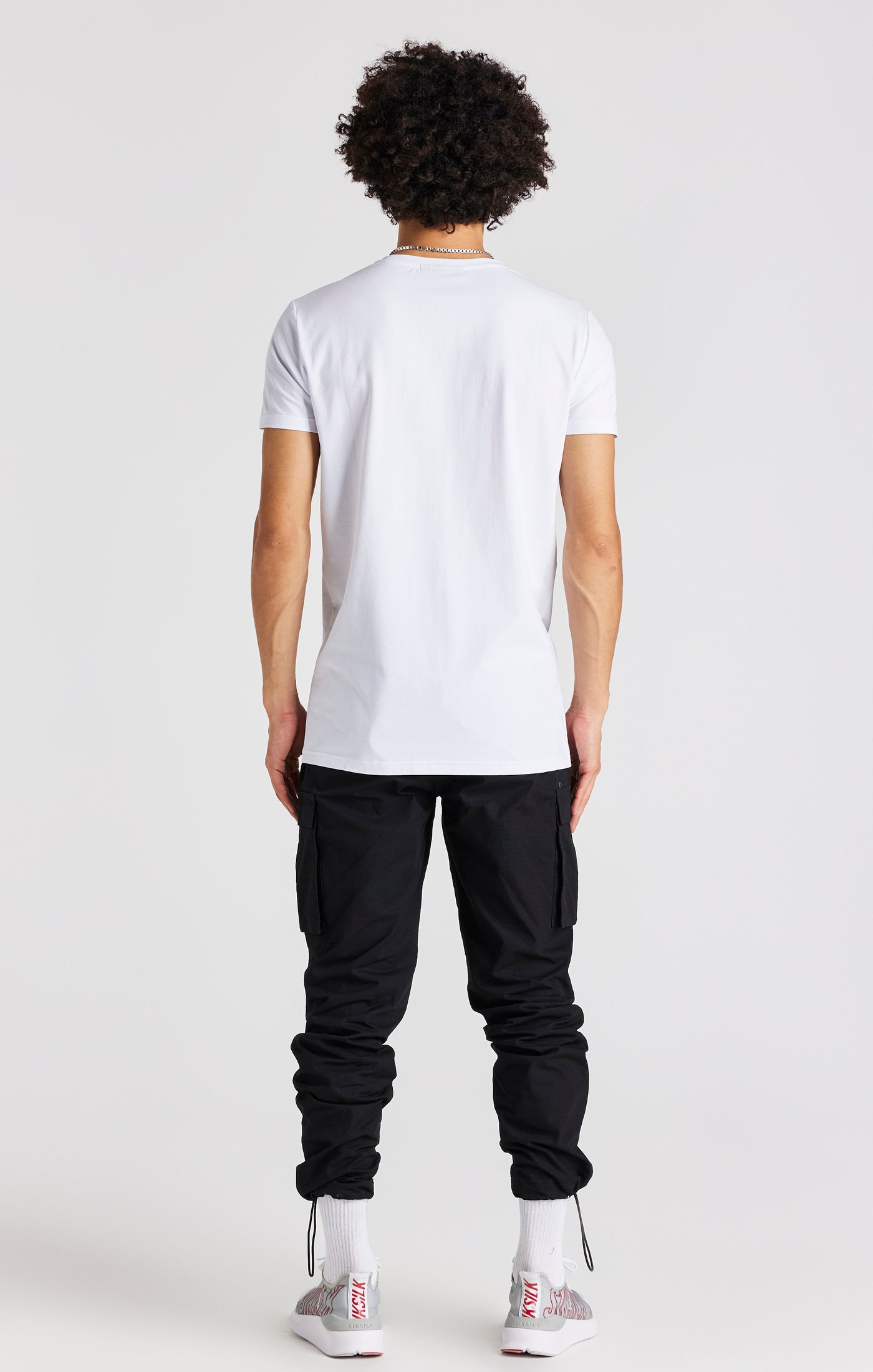 Weißes Logo Muscle Fit T-Shirt mit kurzen Ärmeln (5)