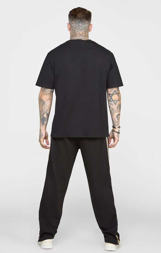 Schwarzes Oversized T-Shirt mit Ketten
