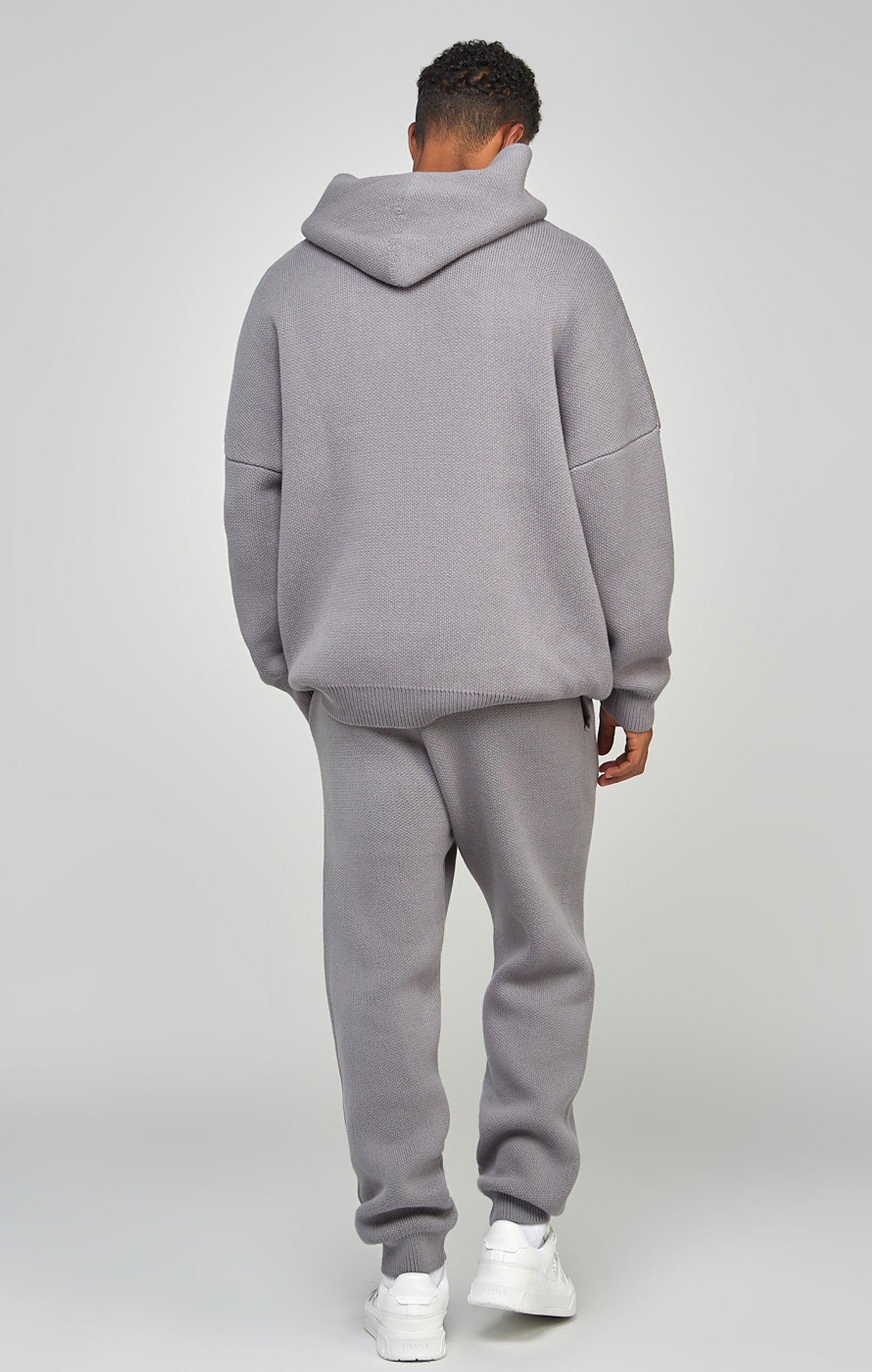 Grey Knitted Oversized Overhead Hoodie (4)