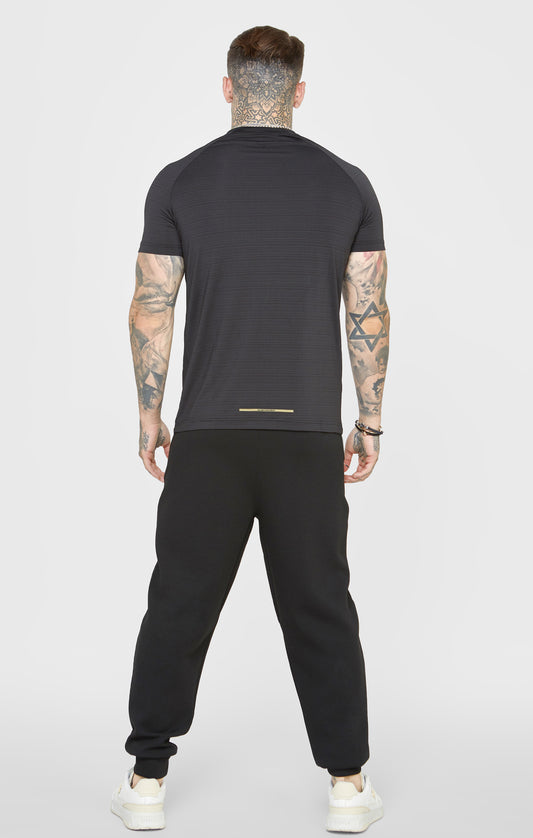 Schwarzes Sport T Shirt mit Strukturiertem Look