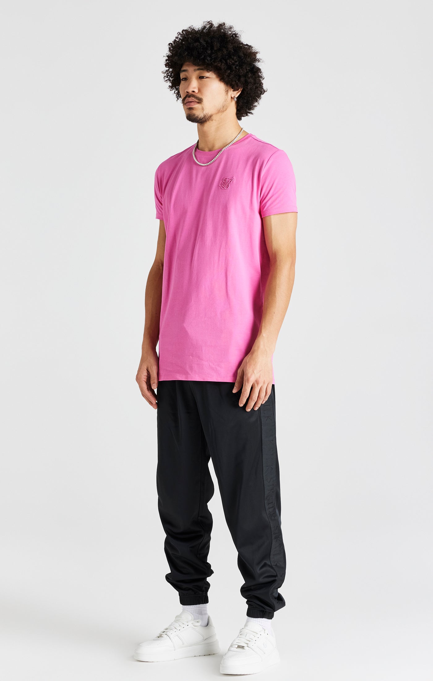 Pinkes Kurzärmliges Muskelfitness T Shirt (3)