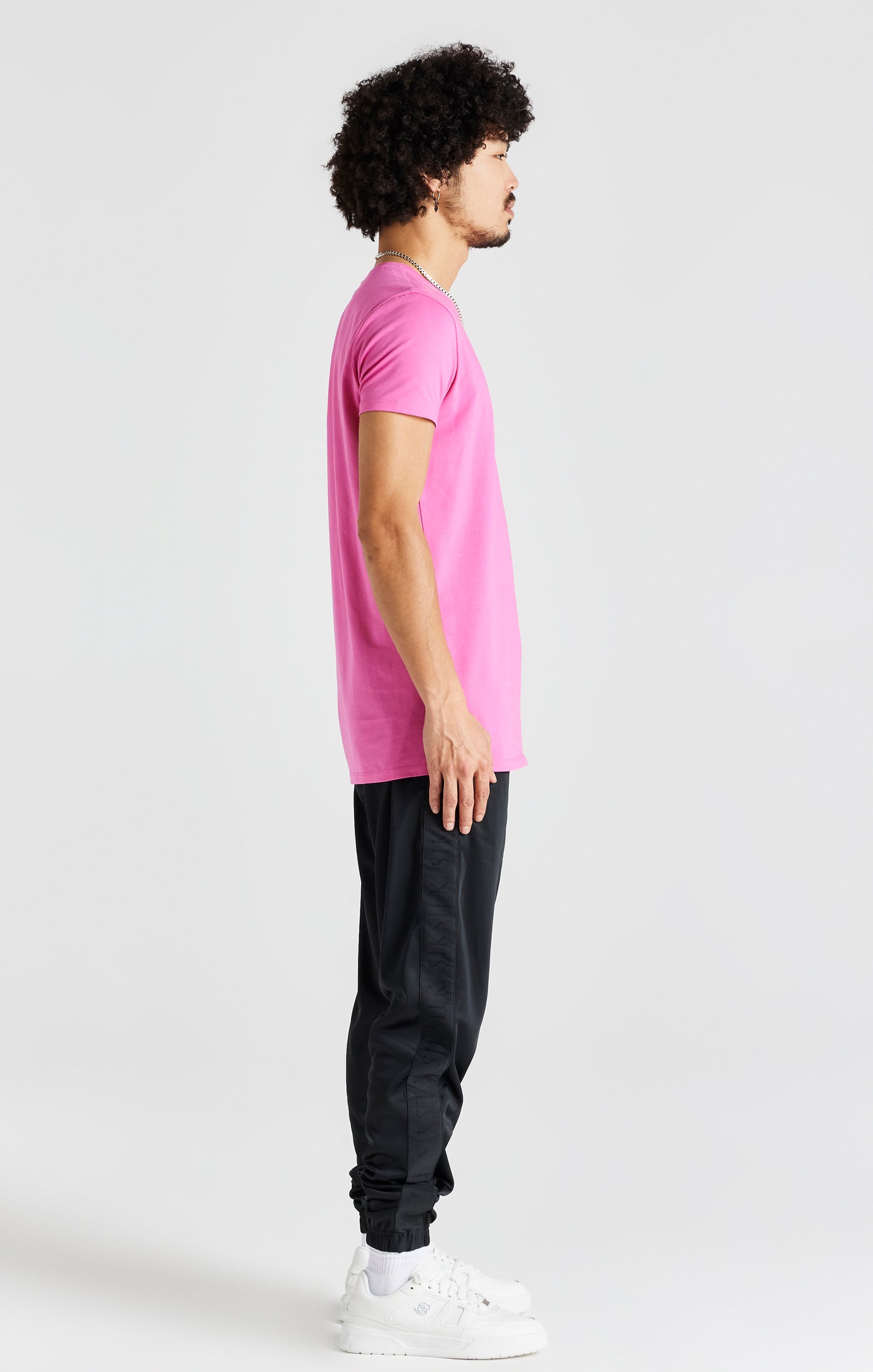Pinkes Kurzärmliges Muskelfitness T Shirt (4)