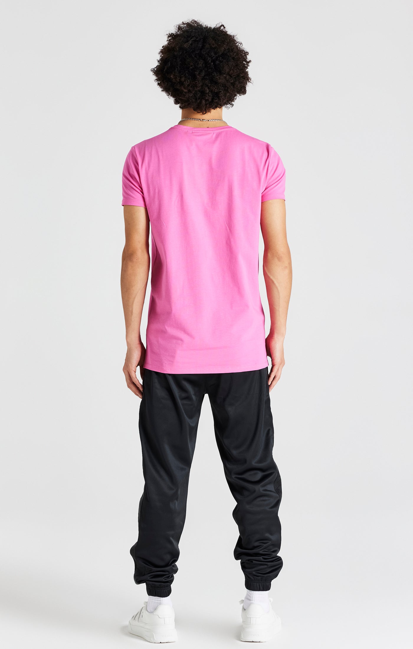 Pinkes Kurzärmliges Muskelfitness T Shirt (5)