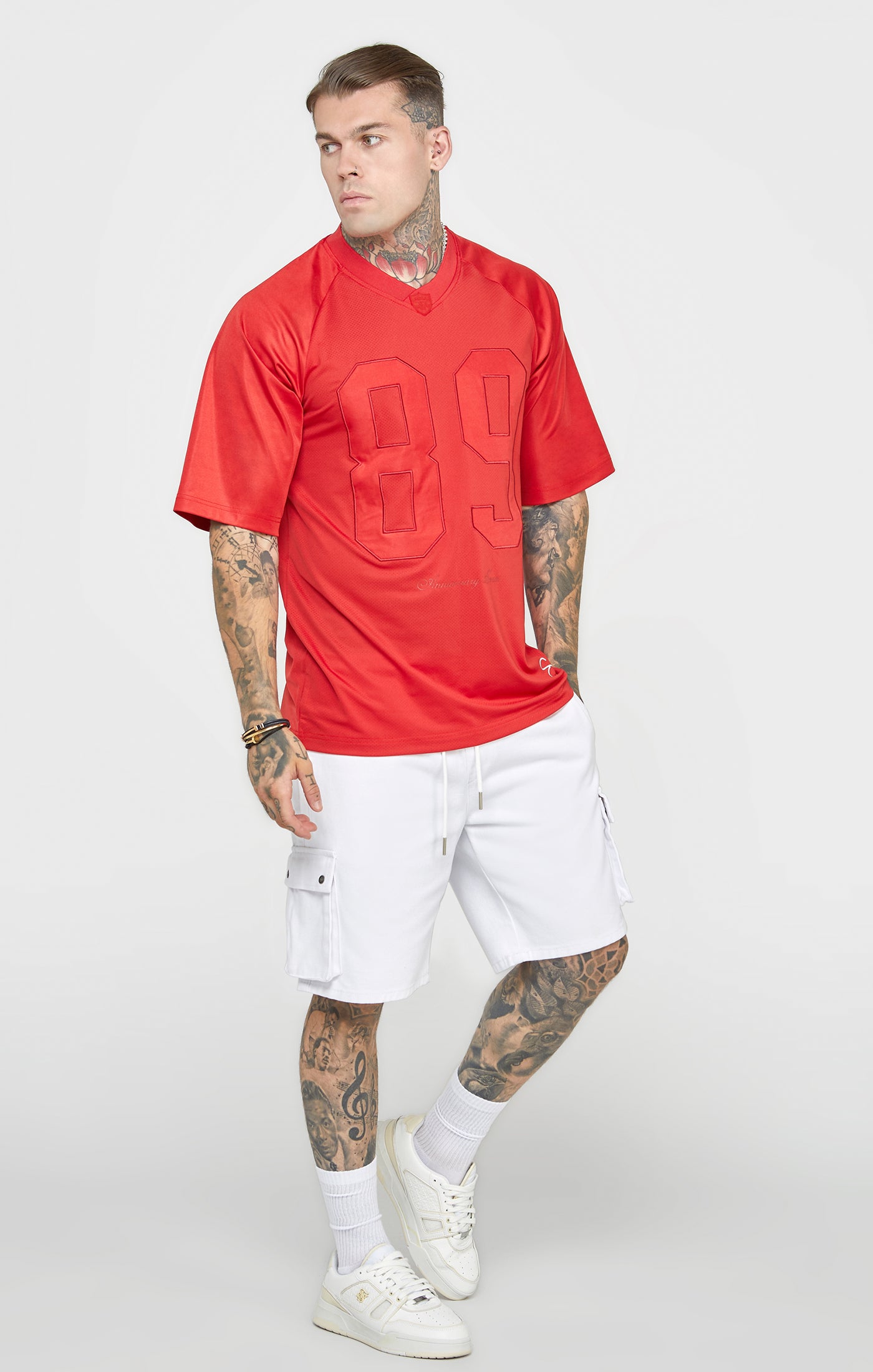 Rotes Übergroßes Kurzärmliges T Shirt (3)