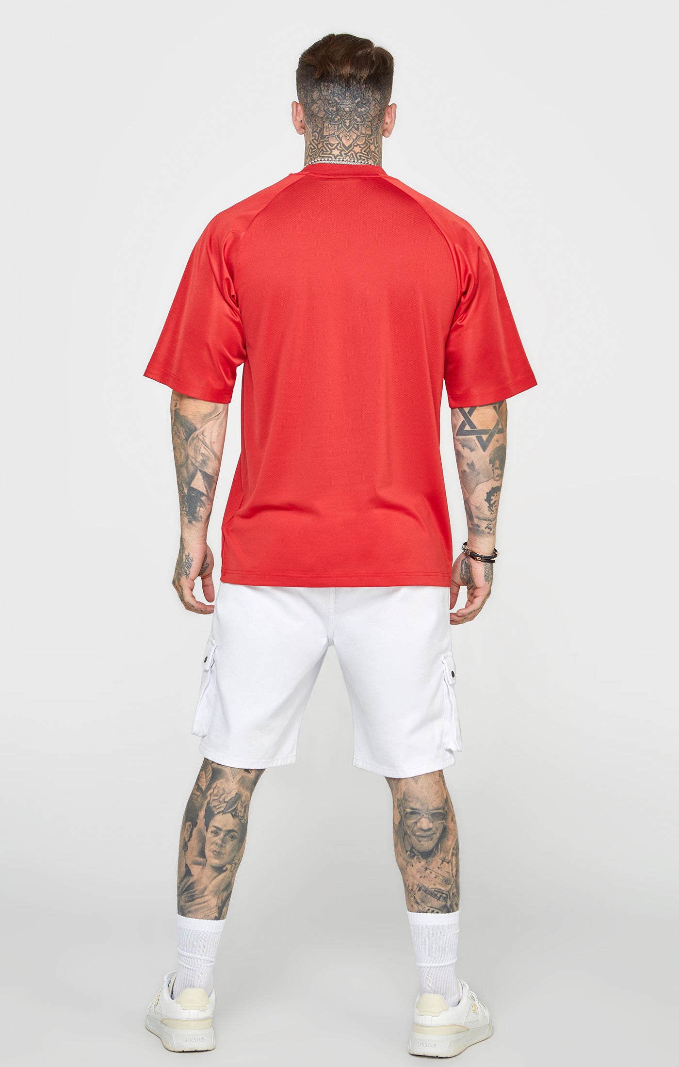 Rotes Übergroßes Kurzärmliges T Shirt (4)