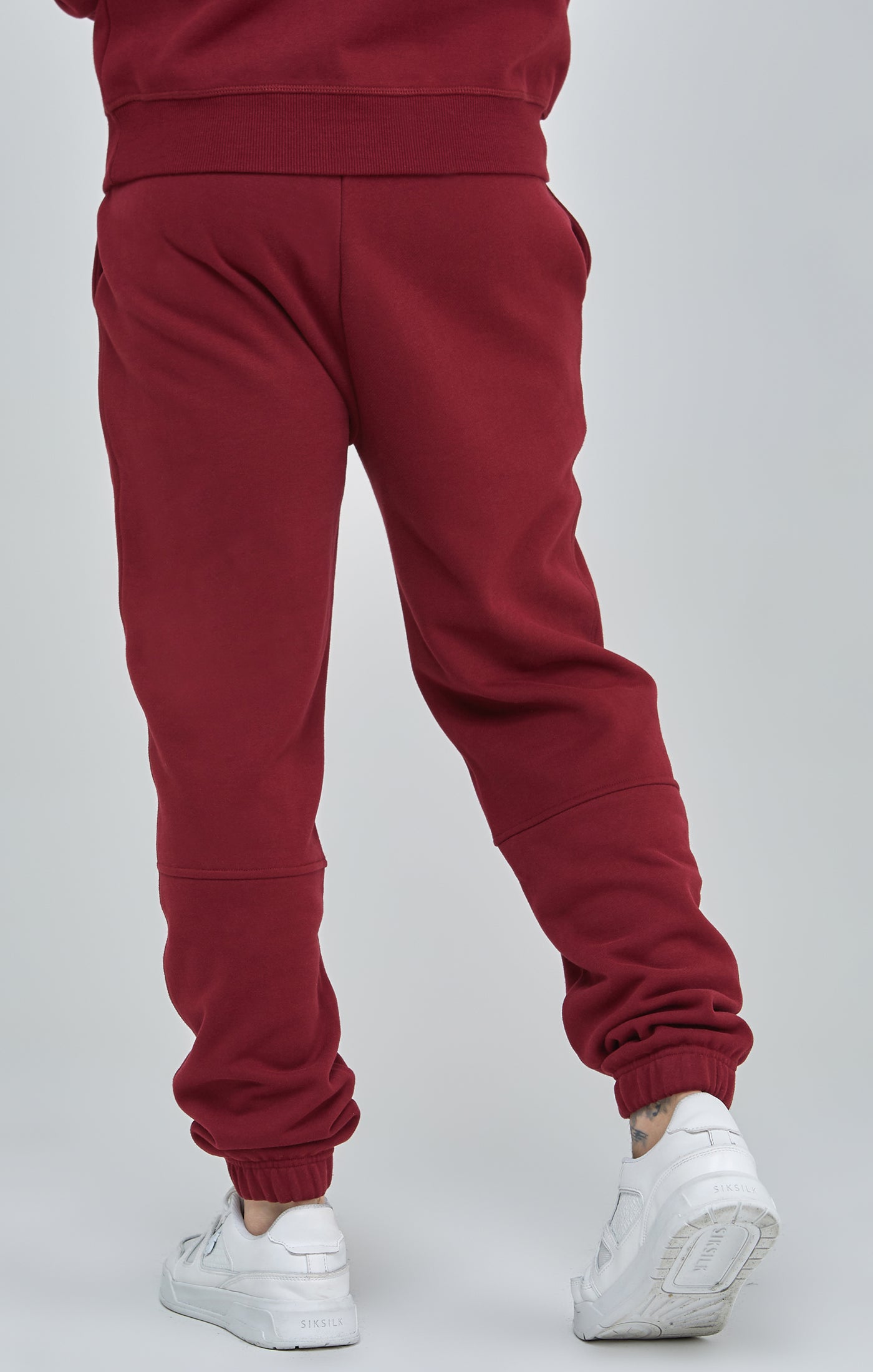 Burgundy Script Logo Relaxed Fit Joggers (3)