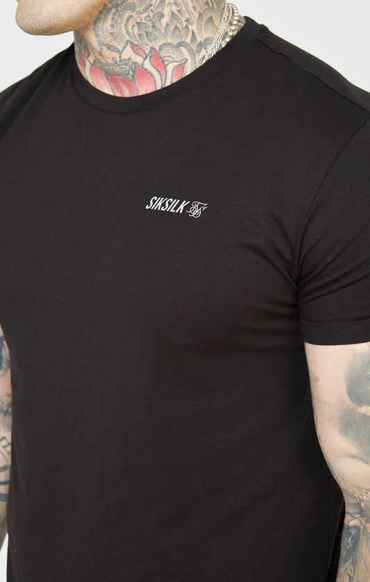 Schwarzes Sport T Shirt mit Rückenaufdruck