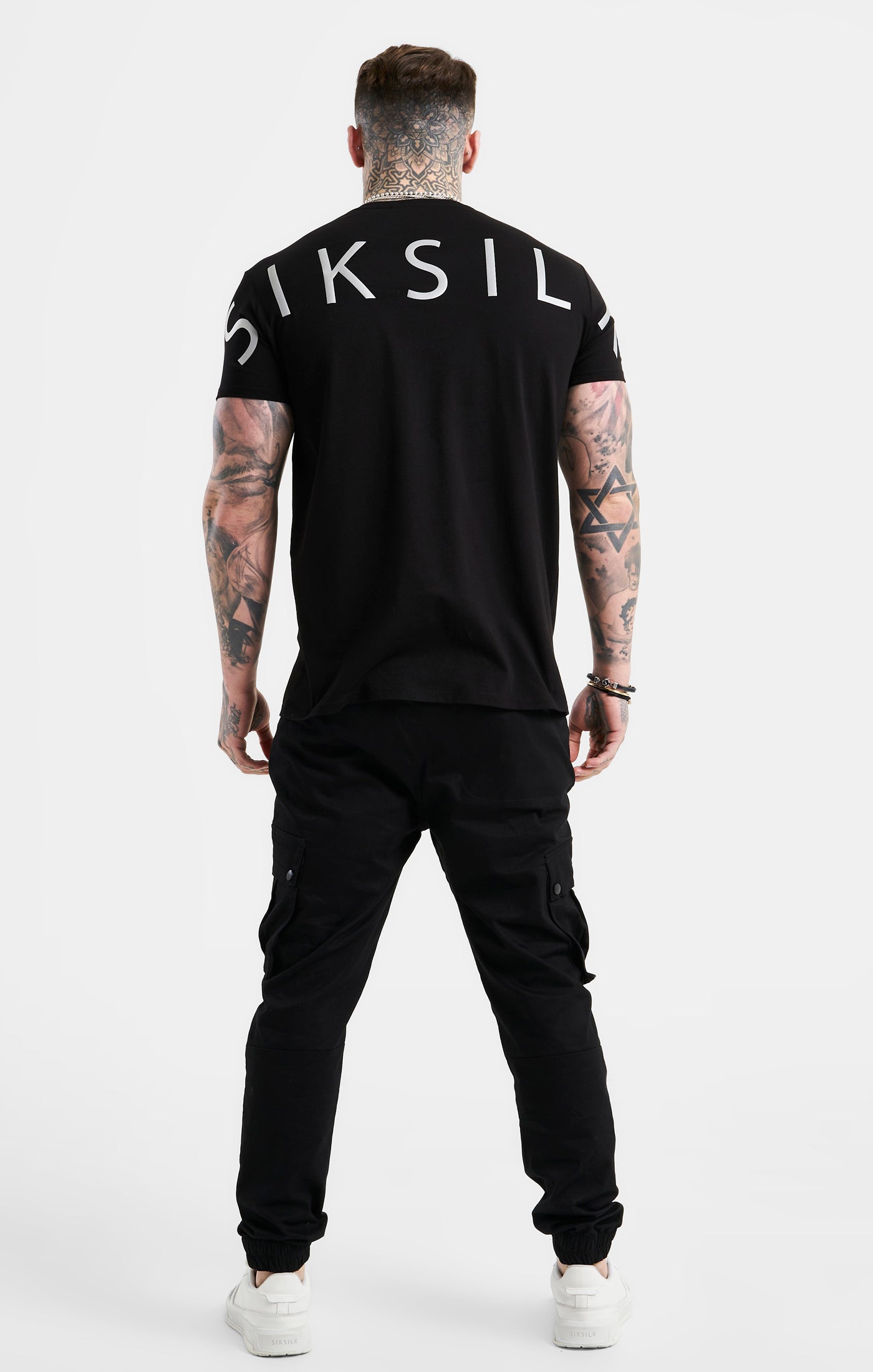 SikSilk Rear Logo T-Shirt - Black &amp; Gold (4)