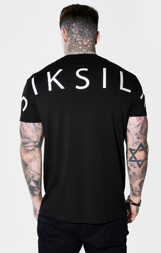 SikSilk Rear Logo T-Shirt - Black & Gold