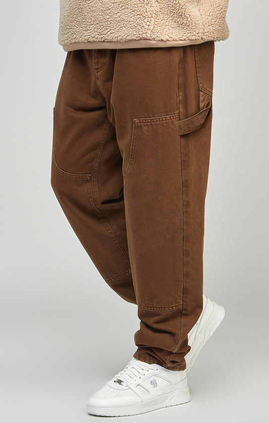 Braune Carpenter-Jeans aus Denim mit gerader Passform