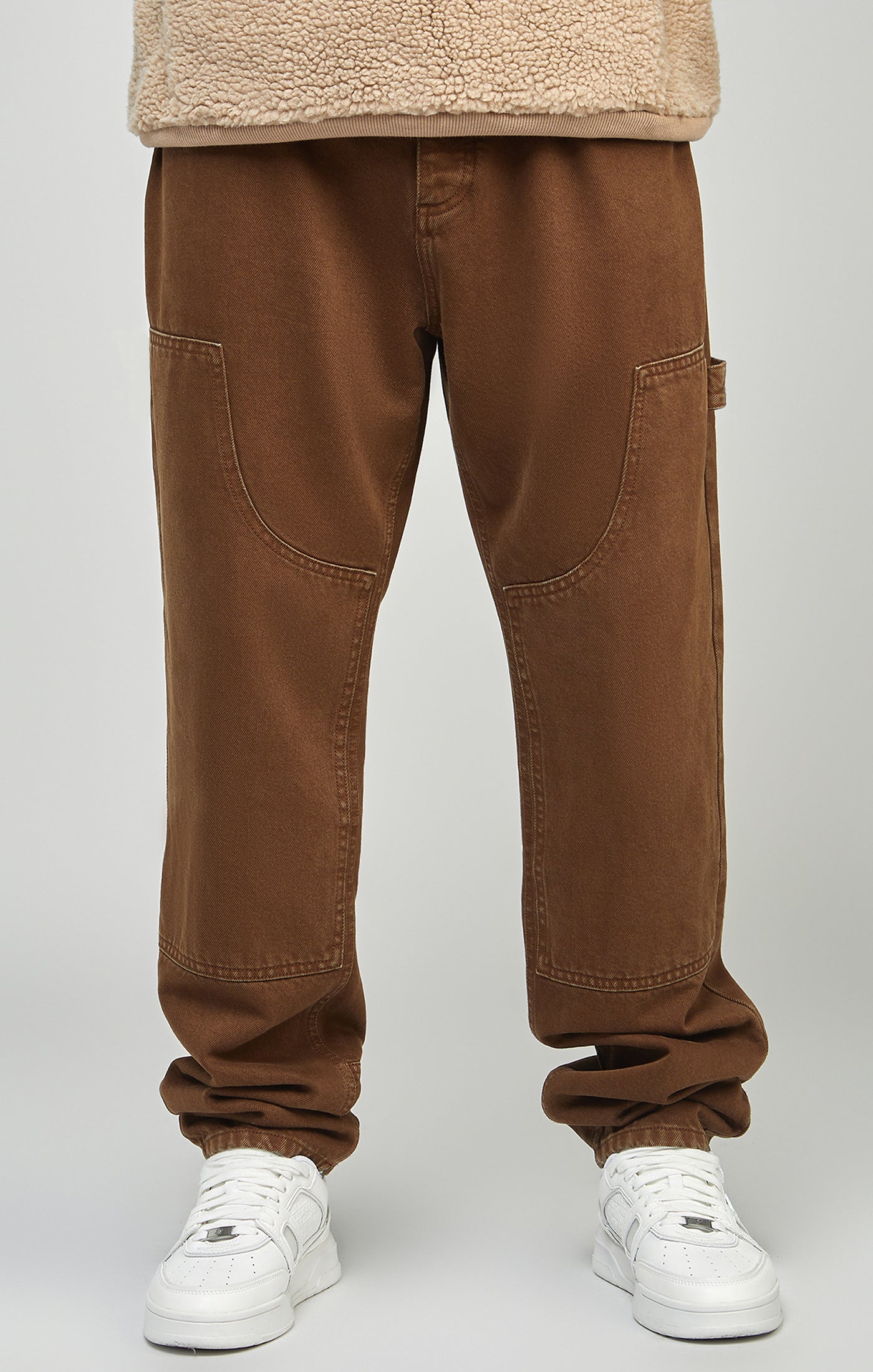 Braune Carpenter-Jeans aus Denim mit gerader Passform (2)