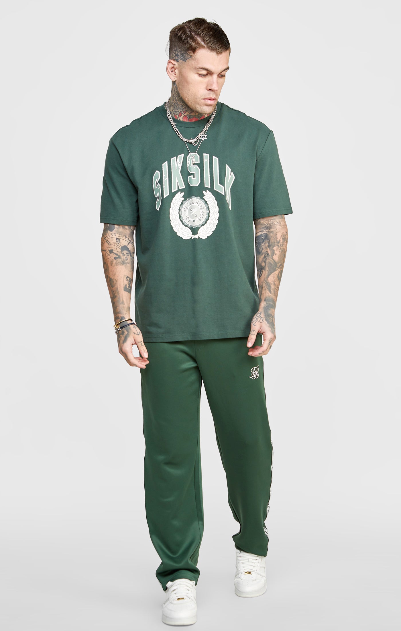 Grünes Übergroßes T Shirt mit Grafik (2)