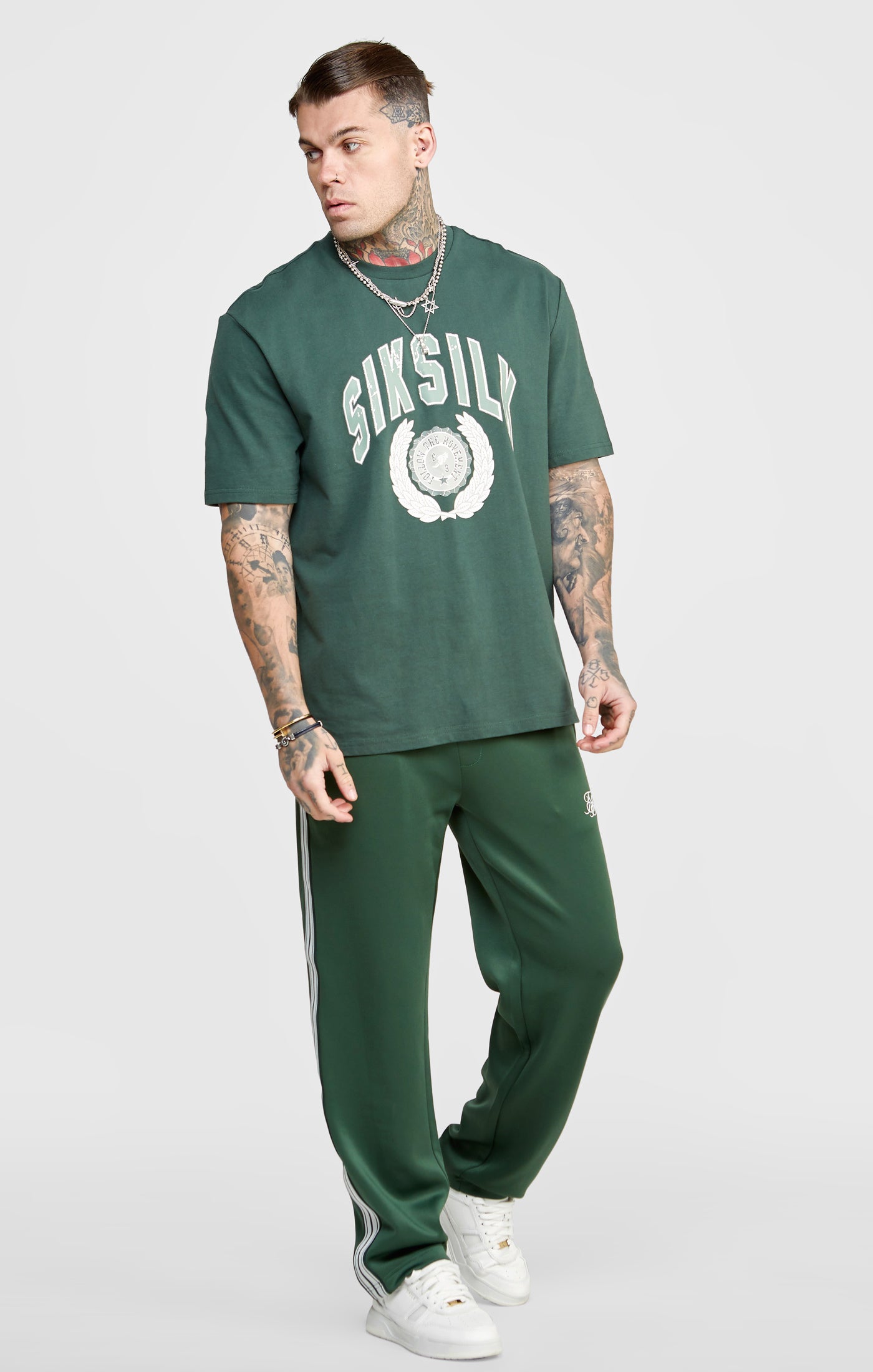 Grünes Übergroßes T Shirt mit Grafik (3)