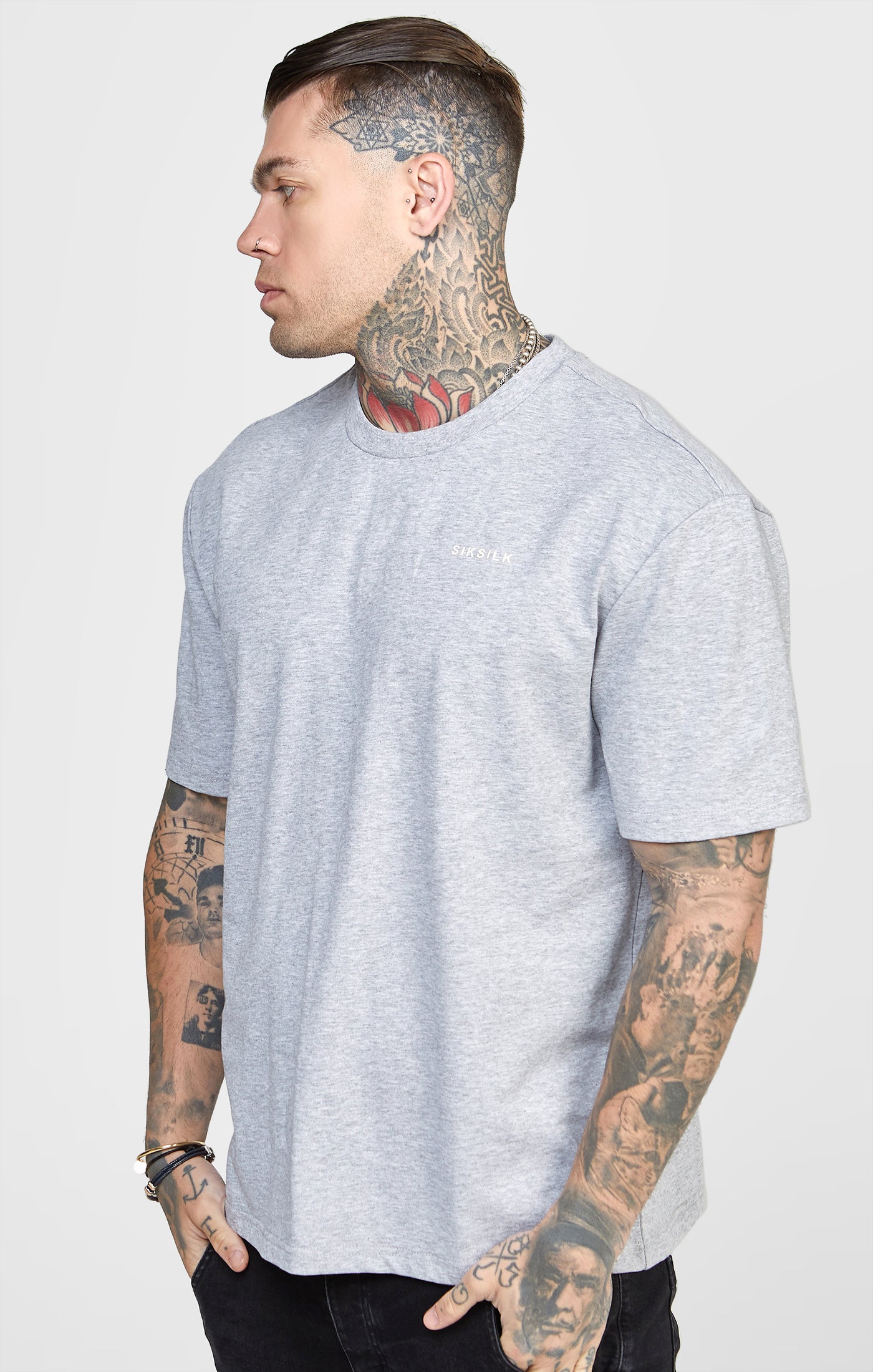 Grey Oversized Back Logo T-Shirt (1)