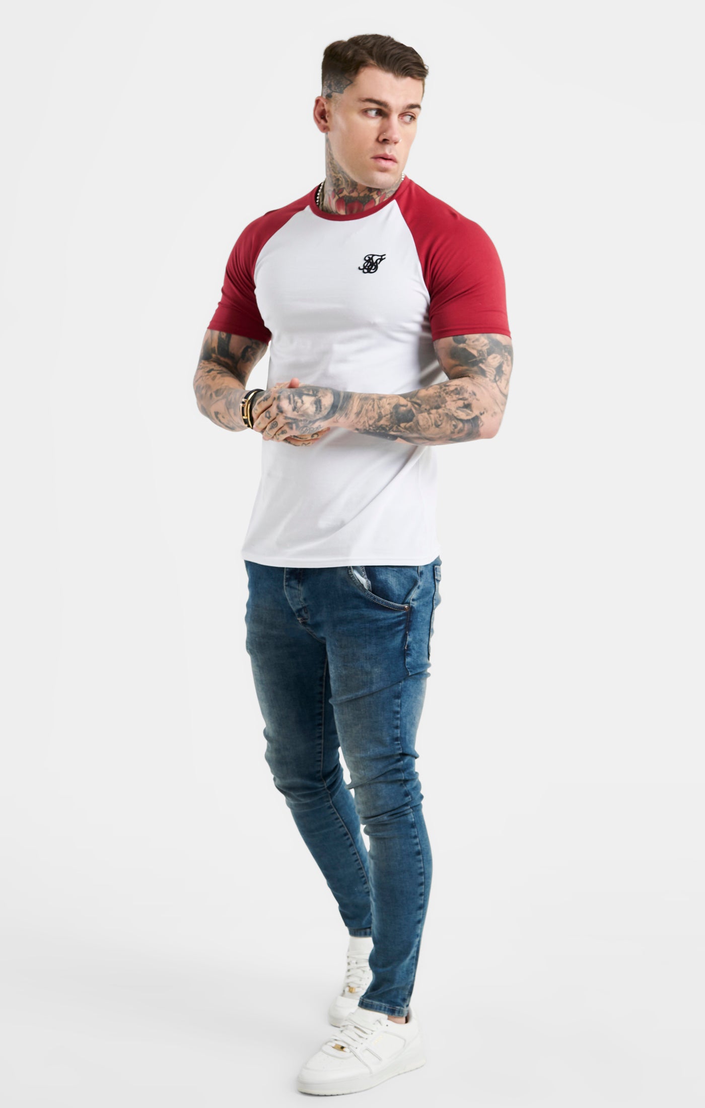 White Raglan Muscle Fit T-Shirt (3)